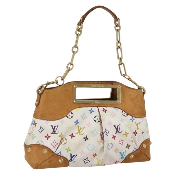 LOUIS VUITTON Monogram Multicolor Judy MM Hand Bag 2way White M40255 Auth ka1257