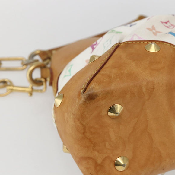 LOUIS VUITTON Monogram Multicolor Judy MM Hand Bag 2way White M40255 Auth ka1257