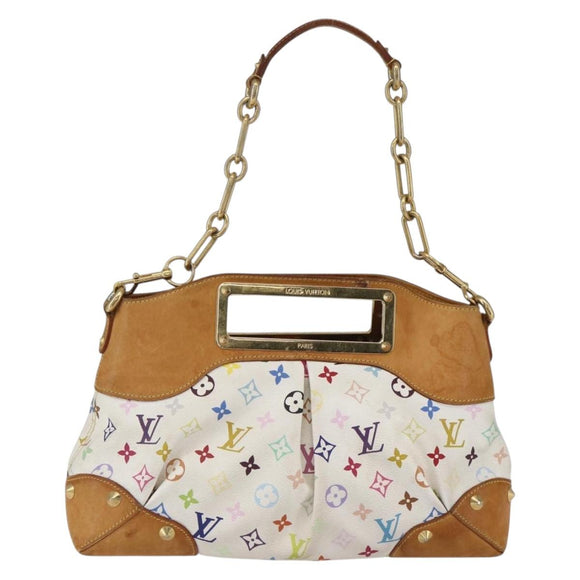 LOUIS VUITTON Monogram Multicolor Judy MM Hand Bag 2way White M40255 Auth ka1257