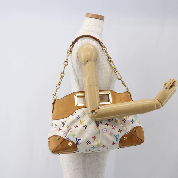LOUIS VUITTON Monogram Multicolor Judy MM Hand Bag 2way White M40255 Auth ka1257