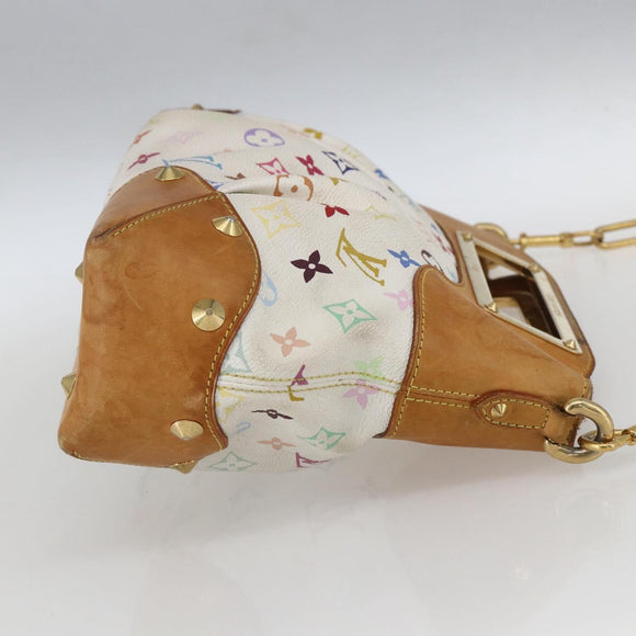 LOUIS VUITTON Monogram Multicolor Judy MM Hand Bag 2way White M40255 Auth ka1257