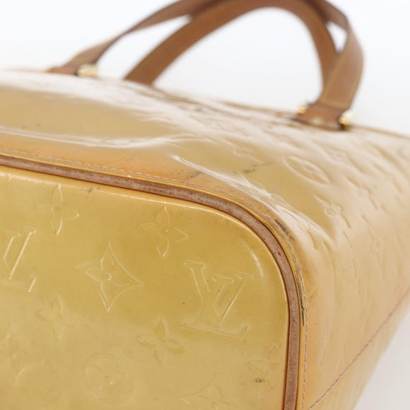 LOUIS VUITTON Monogram Vernis Houston Hand Bag Beige M91004 LV Auth ka1258