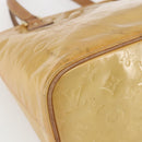 LOUIS VUITTON Monogram Vernis Houston Hand Bag Beige M91004 LV Auth ka1258-14