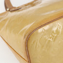 LOUIS VUITTON Monogram Vernis Houston Hand Bag Beige M91004 LV Auth ka1258-16
