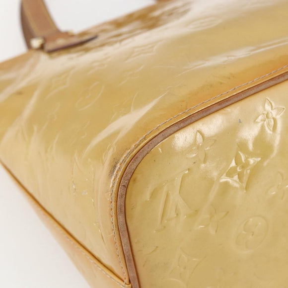 LOUIS VUITTON Monogram Vernis Houston Hand Bag Beige M91004 LV Auth ka1258