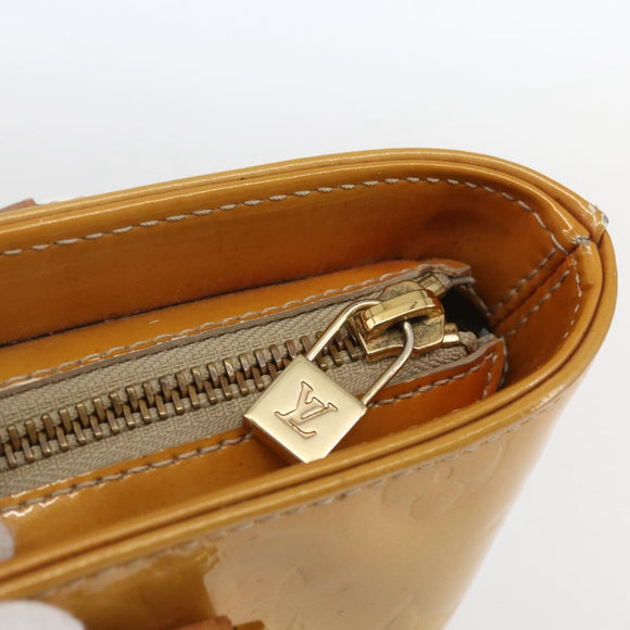 LOUIS VUITTON Monogram Vernis Houston Hand Bag Beige M91004 LV Auth ka1258