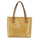 LOUIS VUITTON Monogram Vernis Houston Hand Bag Beige M91004 LV Auth ka1258-13