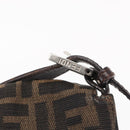 FENDI Zucca Canvas Mamma Baguette Schoudertas Zwart Bruin Auth ka126-9