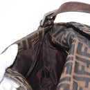 FENDI Zucca Canvas Mamma Baguette Shoulder Bag Black Brown Auth ka126-22