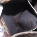 FENDI Zucca Canvas Mamma Baguette Shoulder Bag Black Brown Auth ka126-24