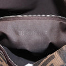 FENDI Zucca Canvas Mamma Baguette Shoulder Bag Black Brown Auth ka126-12