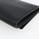 SAINT LAURENT Clutch Bag Leather Black Gold Auth ka1261-14