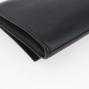 SAINT LAURENT Clutch Bag Leather Black Gold Auth ka1261-15