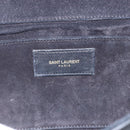 SAINT LAURENT Clutch Bag Leather Black Gold Auth ka1261-9