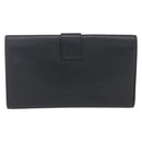 SAINT LAURENT Clutch Bag Leather Black Gold Auth ka1261-2