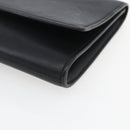 SAINT LAURENT Clutch Bag Leather Black Gold Auth ka1261-7
