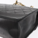 CHANEL Matelasse Chain Shoulder Bag Lamb Skin Black Gold CC Auth ka1267-13