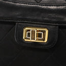 CHANEL Matelasse Chain Shoulder Bag Lamb Skin Black Gold CC Auth ka1267-14