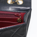 CHANEL Matelasse Chain Shoulder Bag Lamb Skin Black Gold CC Auth ka1267-22
