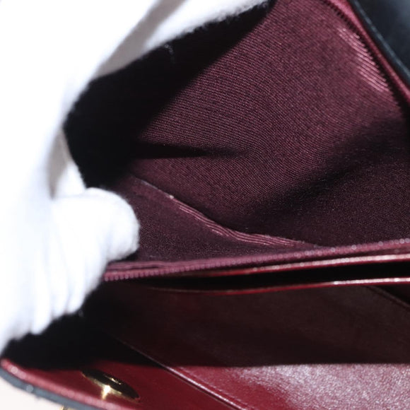 CHANEL Matelasse Chain Shoulder Bag Lamb Skin Black Gold CC Auth ka1267