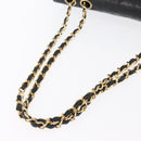 CHANEL Matelasse Chain Shoulder Bag Lamb Skin Black Gold CC Auth ka1267-7