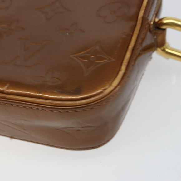 LOUIS VUITTON Monogram Vernis Christie PM Shoulder Bag Bronze M91111 Auth ka1269