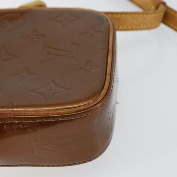 LOUIS VUITTON Monogram Vernis Christie PM Shoulder Bag Bronze M91111 Auth ka1269