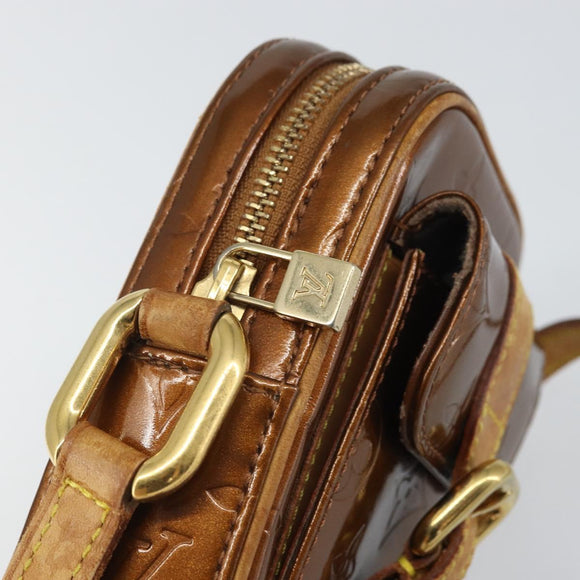 LOUIS VUITTON Monogram Vernis Christie PM Shoulder Bag Bronze M91111 Auth ka1269