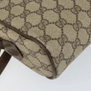 GUCCI GG Supreme Web Sherry Line Bag PVC Beige Gold 75 001 4071 Auth ka127-17