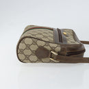 GUCCI GG Supreme Web Sherry Line Bag PVC Beige Gold 75 001 4071 Auth ka127-3