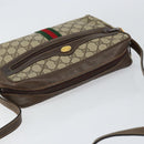 GUCCI GG Supreme Web Sherry Line Bag PVC Beige Gold 75 001 4071 Auth ka127-6