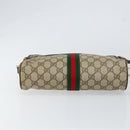 GUCCI GG Supreme Web Sherry Line Bag PVC Beige Gold 75 001 4071 Auth ka127-5