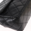 CHANEL Chain Matelasse 20 Boy Chanel Bag Lamb Skin Black Silver CC Auth ka1271V-9