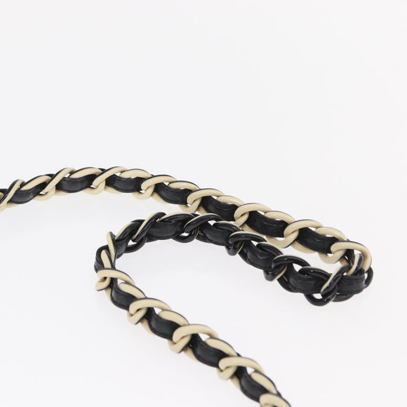 CHANEL Chain Matelasse 20 Boy Chanel Bag Lamb Skin Black Silver CC Auth ka1271V