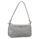 Salvatore Ferragamo Gancini Hand Pouch PVC Silver Auth ka1272-1