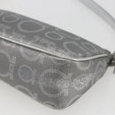 Salvatore Ferragamo Gancini Hand Pouch PVC Silver Auth ka1272-15
