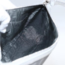 Salvatore Ferragamo Gancini Hand Pouch PVC Silver Auth ka1272-17