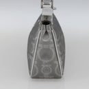 Salvatore Ferragamo Gancini Hand Pouch PVC Silver Auth ka1272-4