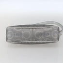 Salvatore Ferragamo Gancini Hand Pouch PVC Silver Auth ka1272-5