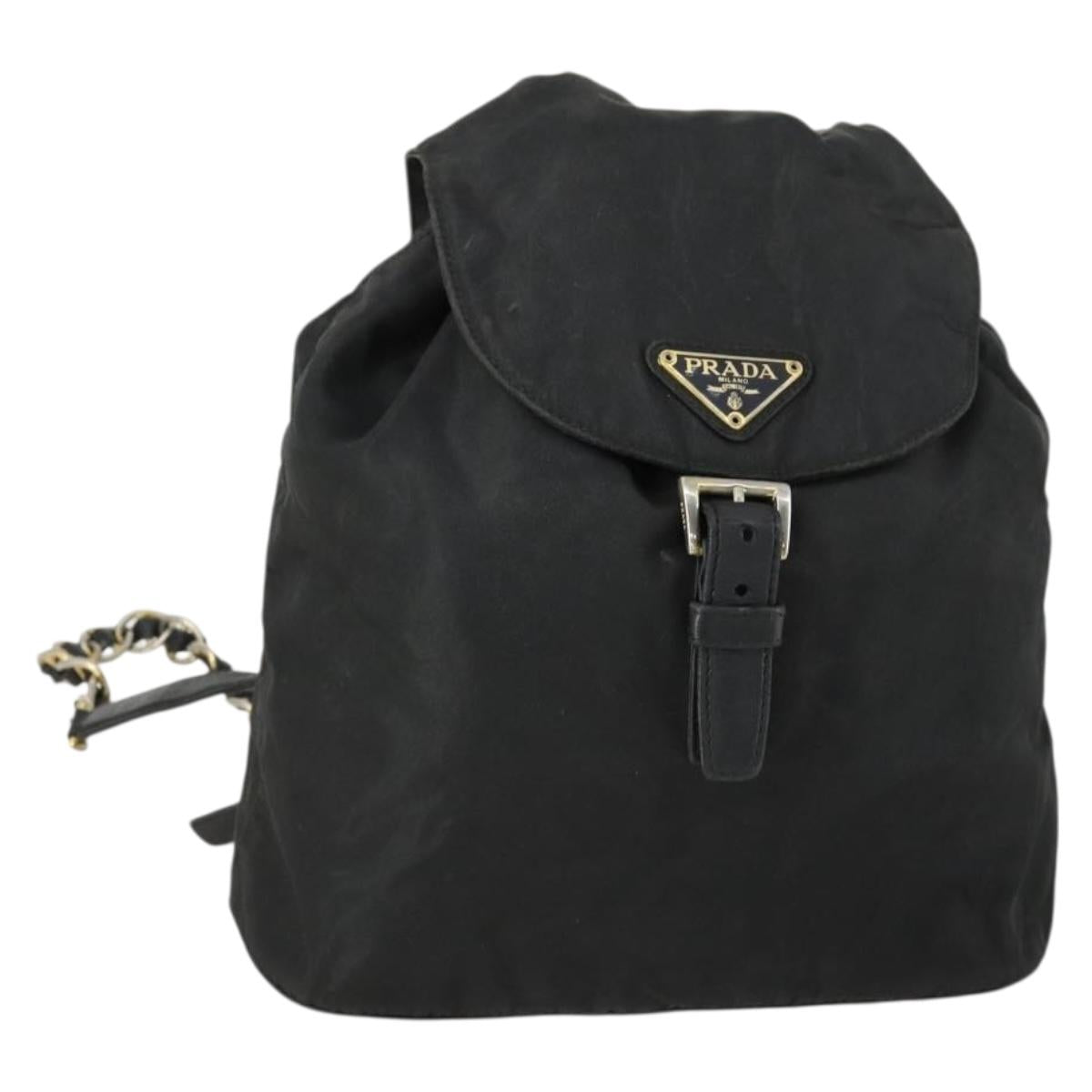 PRADA Backpack Nylon Black Gold Auth ka1273 | Brand Street Tokyo display picture 1