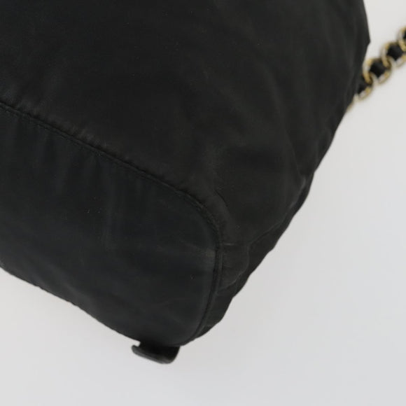 PRADA Backpack Nylon Black Gold Auth ka1273