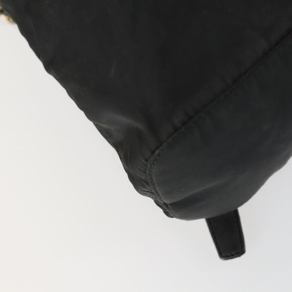 PRADA Backpack Nylon Black Gold Auth ka1273