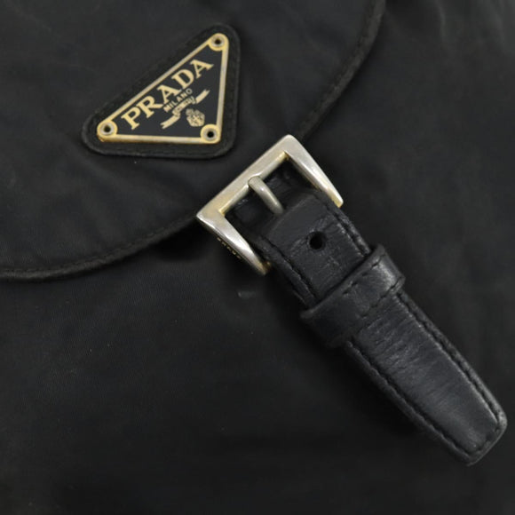 PRADA Backpack Nylon Black Gold Auth ka1273