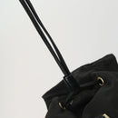 PRADA Backpack Nylon Black Gold Auth ka1273-19