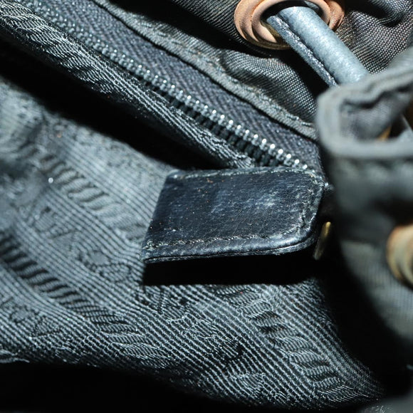 PRADA Backpack Nylon Black Gold Auth ka1273