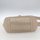 Salvatore Ferragamo Gancini Hand Bag Leather 2way Beige Gold Auth ka1275-5