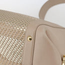Salvatore Ferragamo Gancini Hand Bag Leather 2way Beige Gold Auth ka1275-16