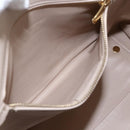 Salvatore Ferragamo Gancini Hand Bag Leather 2way Beige Gold Auth ka1275-22