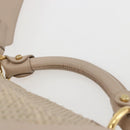 Salvatore Ferragamo Gancini Hand Bag Leather 2way Beige Gold Auth ka1275-8