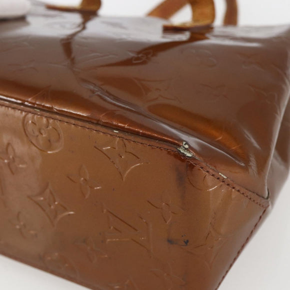 LOUIS VUITTON Monogram Vernis Reade PM Hand Bag Bronze M91146 LV Auth ka1278
